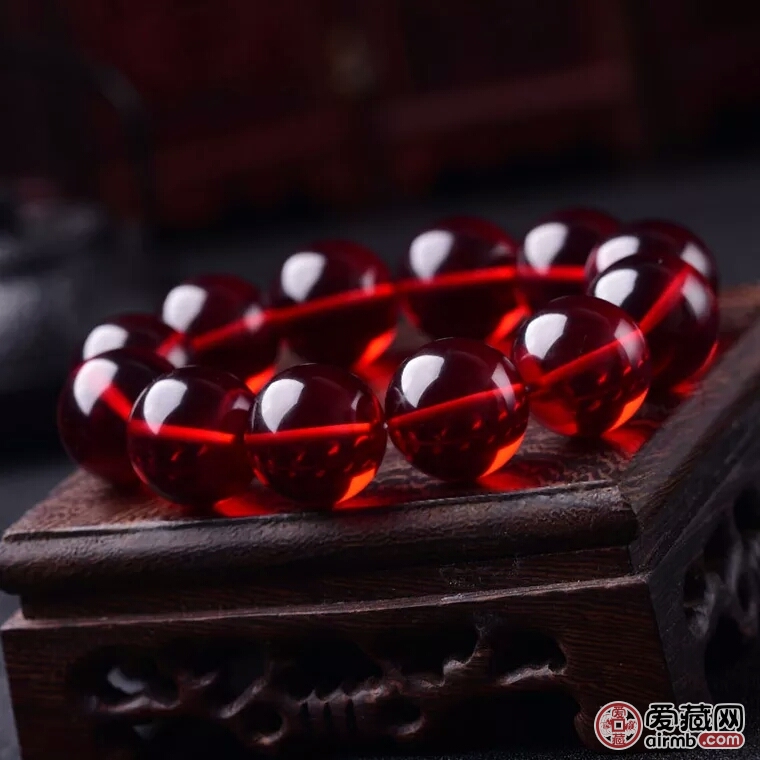 25mm正品缅甸天然酒红血珀手