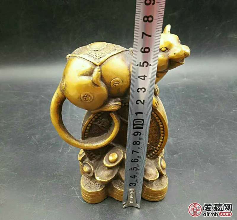 仿古纯铜招财进宝生肖鼠尺寸：尺
