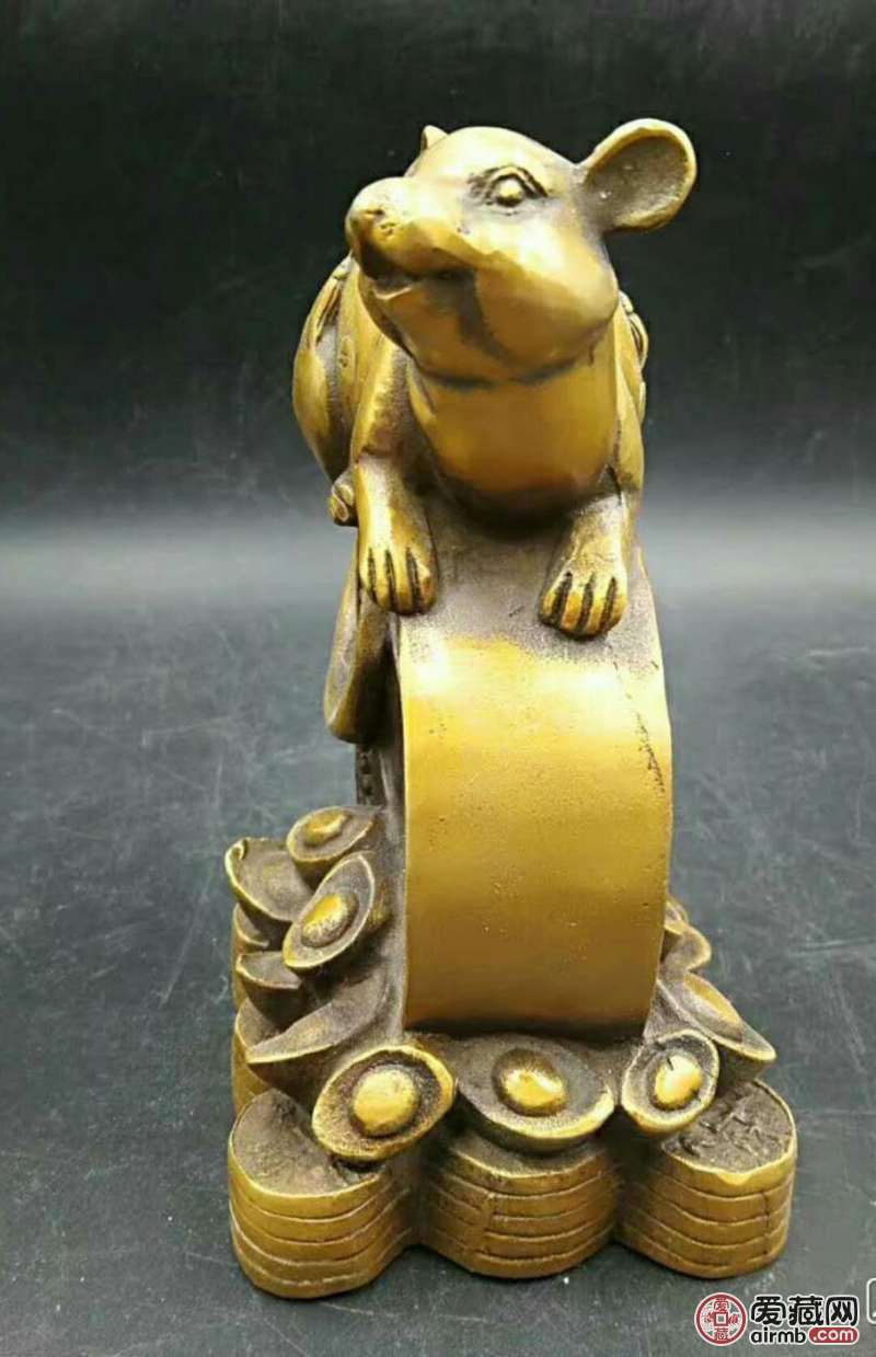 仿古纯铜招财进宝生肖鼠尺寸：尺