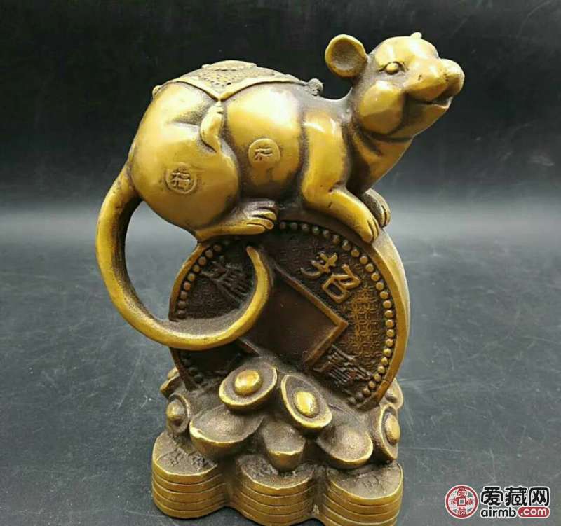仿古纯铜招财进宝生肖鼠尺寸：尺