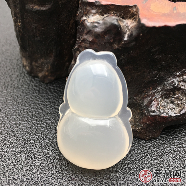 纯天然冰种白玉髓大葫芦吊坠，包