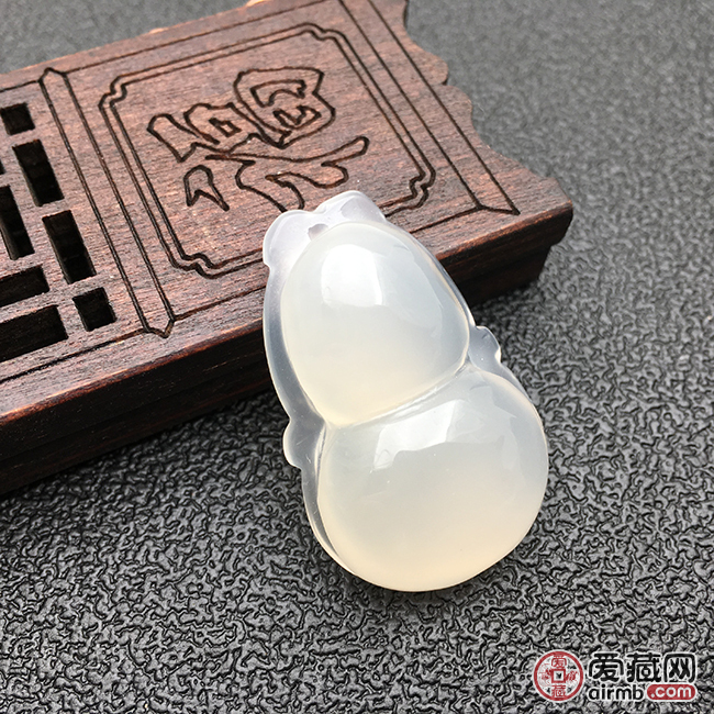 纯天然冰种白玉髓大葫芦吊坠，包