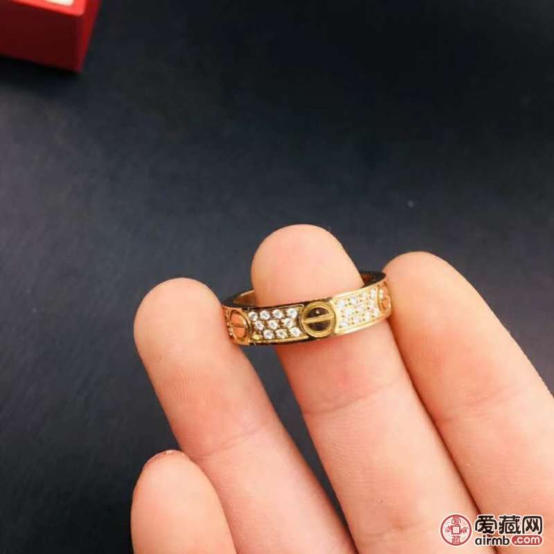 精品18k玫瑰金戒指，活口可调