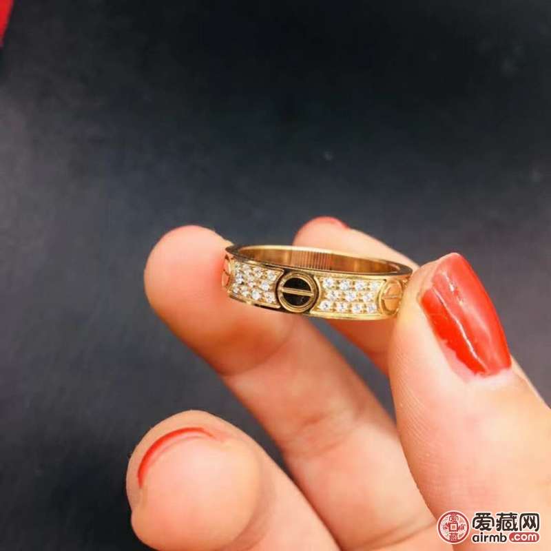 精品18k玫瑰金戒指，活口可调