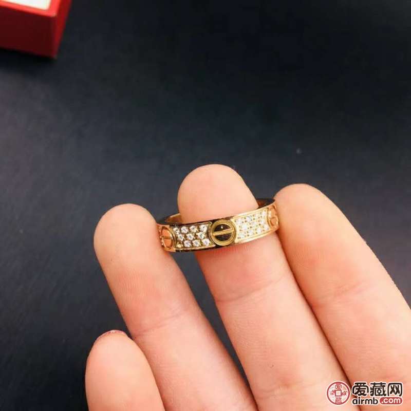 精品18k玫瑰金戒指，活口可调