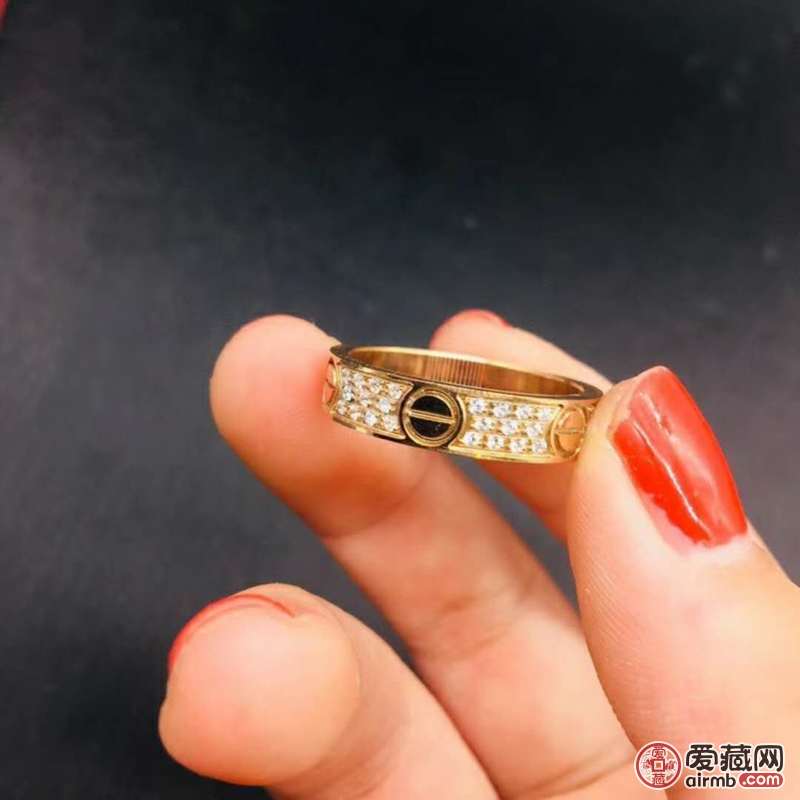精品18k玫瑰金戒指，活口可调