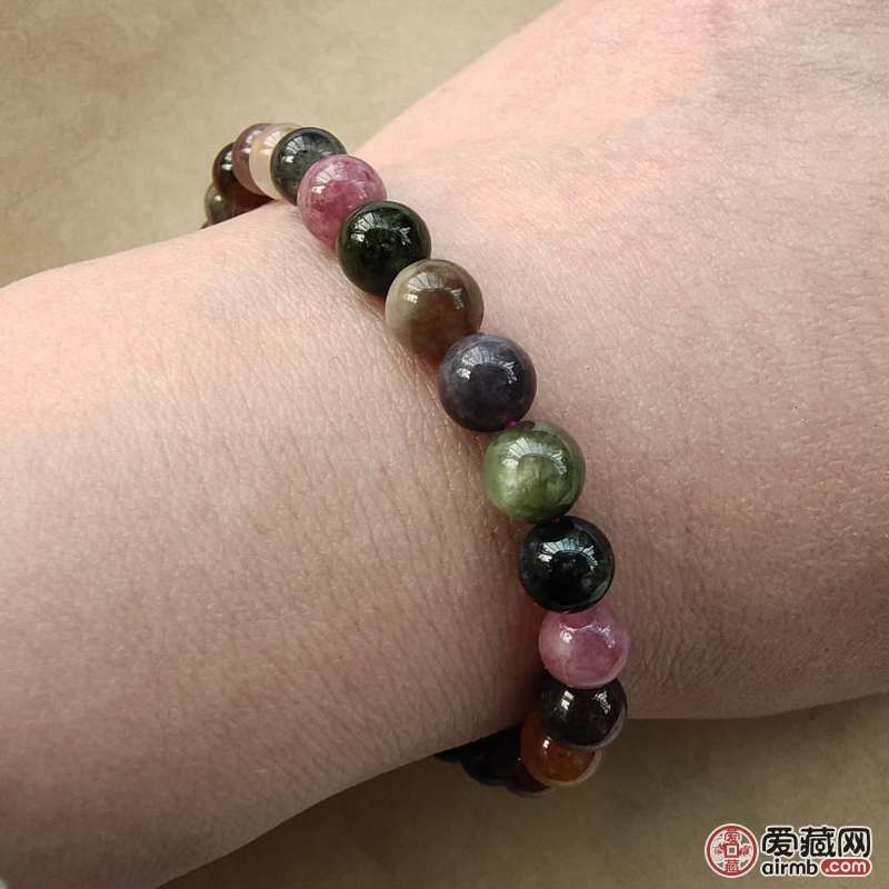 碧玺手串单圈，珠径：6+mm，