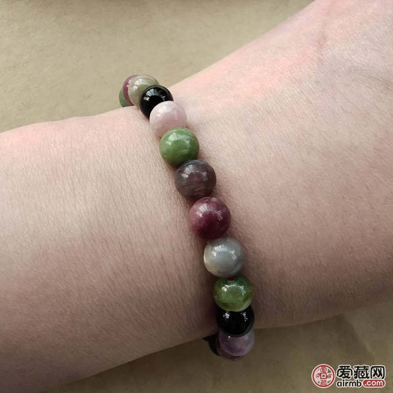 碧玺手串单圈，珠径：6+mm，