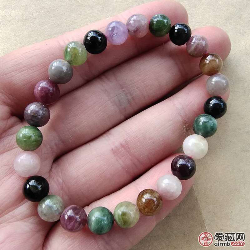碧玺手串单圈，珠径：6+mm，