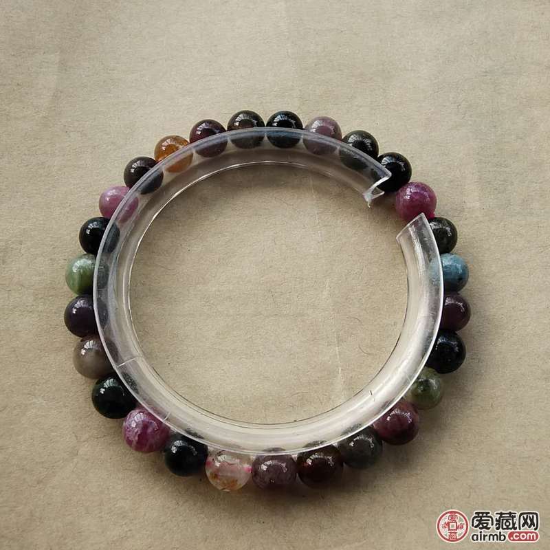 碧玺手串单圈，珠径：6+mm，
