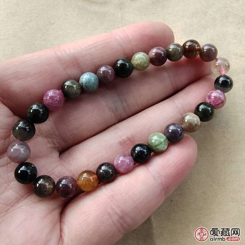 碧玺手串单圈，珠径：6+mm，
