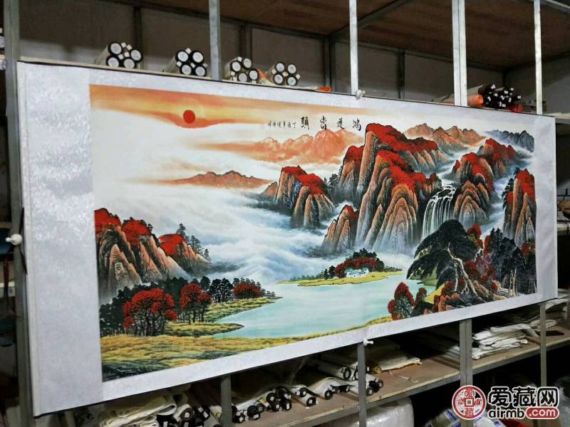 鸿运当头落款刘继伟作品画装饰精品宣纸横幅画帛