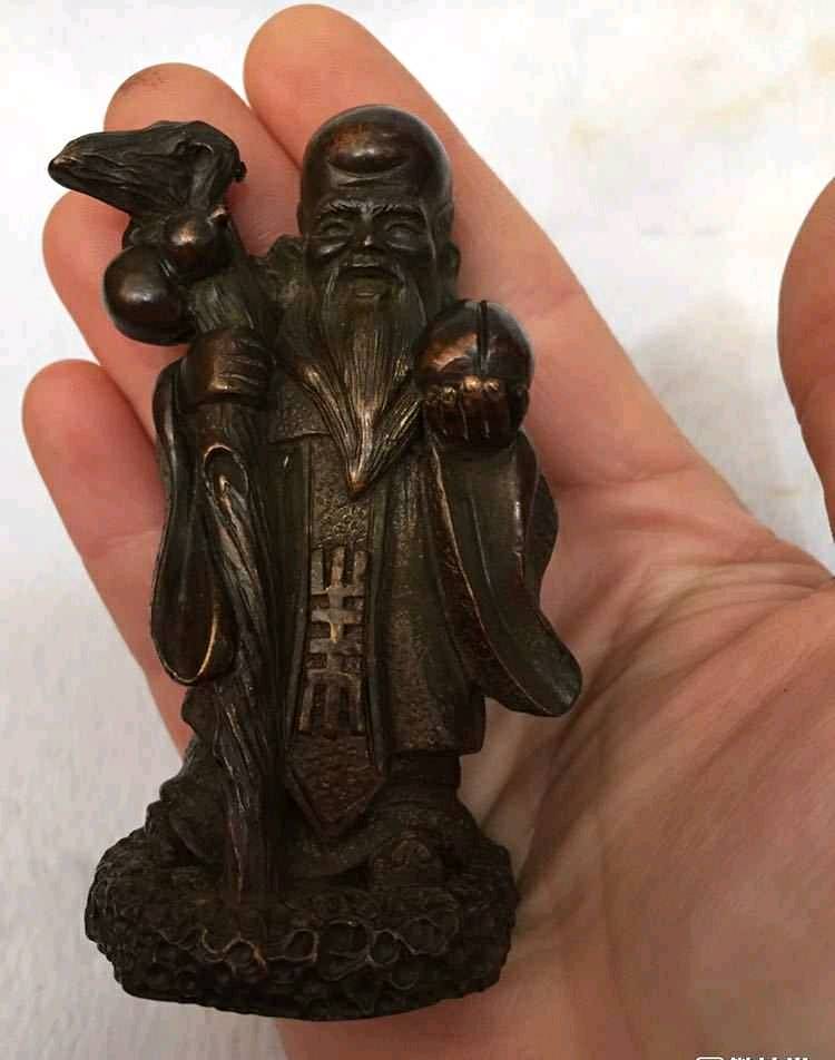 乡下回收精品铜老寿星一个,喜欢