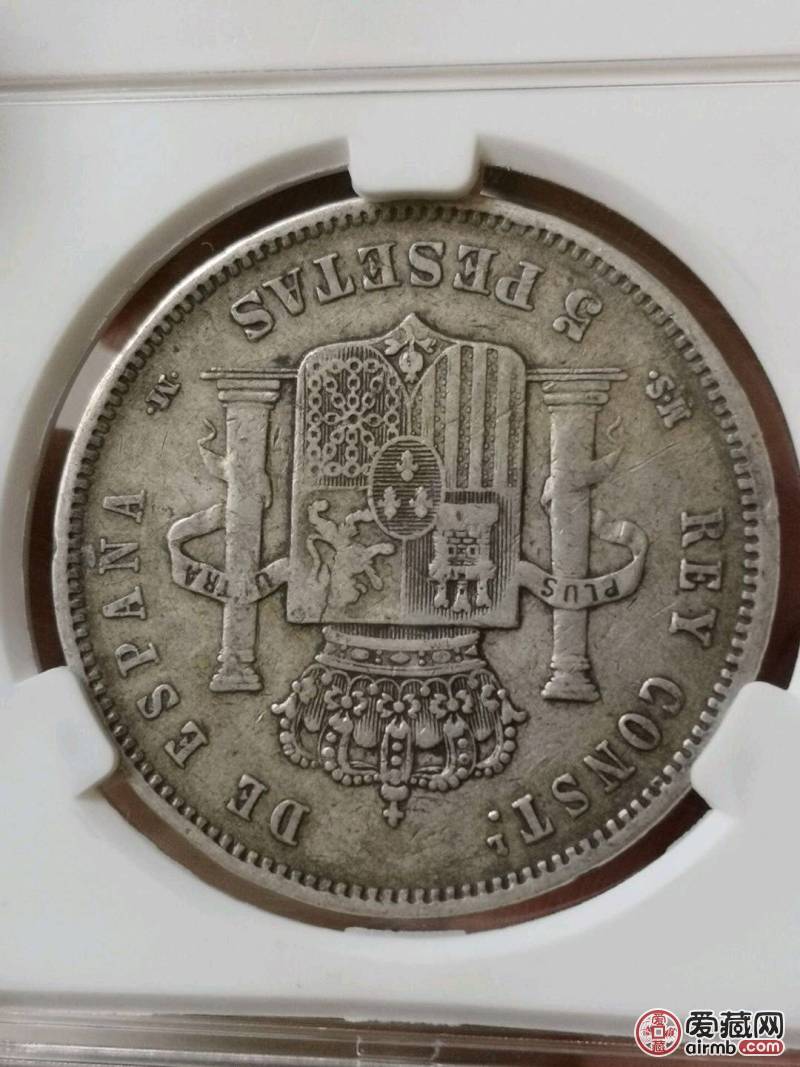 世界著名银币西班牙双柱银元,好品如图,长誉评级永久