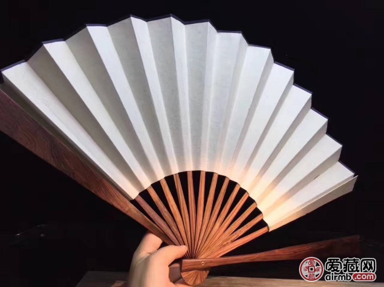 印尼大叶黄花梨扇子，尺寸：十寸