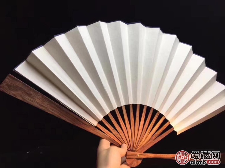 印尼大叶黄花梨扇子，尺寸：十寸