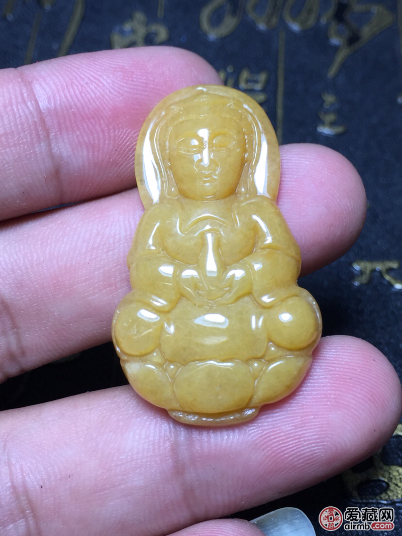 精品黄龙玉观音吊坠 雕功精湛，