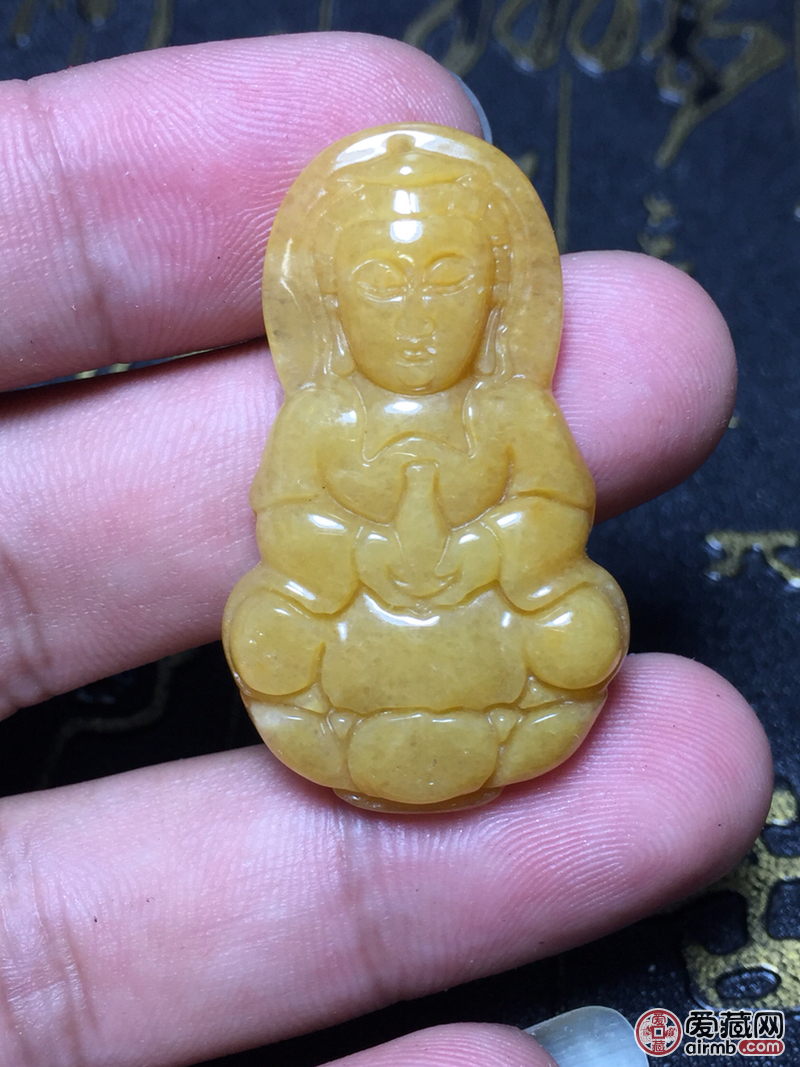 精品黄龙玉观音吊坠 雕功精湛，