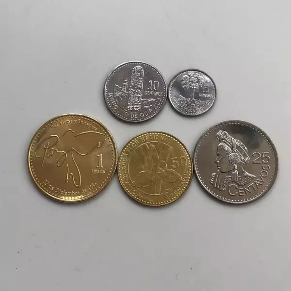 美洲套币 危地马拉硬币 5枚全