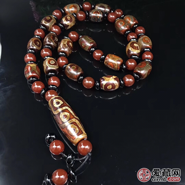 天然西藏天珠项链三眼天珠,料子