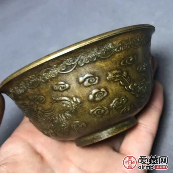 古玩收藏纯铜碗一个低价起拍， 