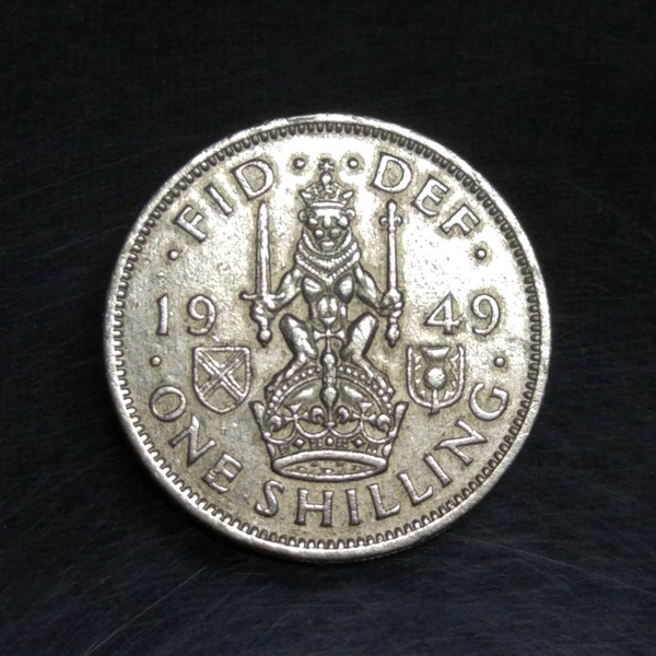 英国早期高值1先令硬币,1949年乔治六世,狮子皇
