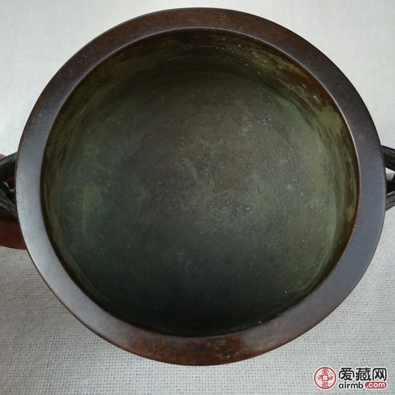 紫铜飞凤首耳香炉<br /><