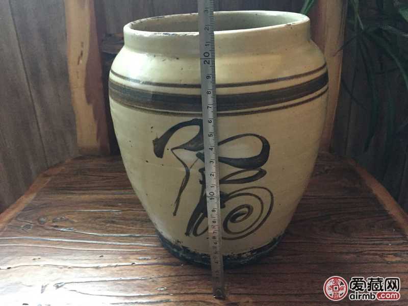 元晚期磁州窑罐子，开门老货地胎