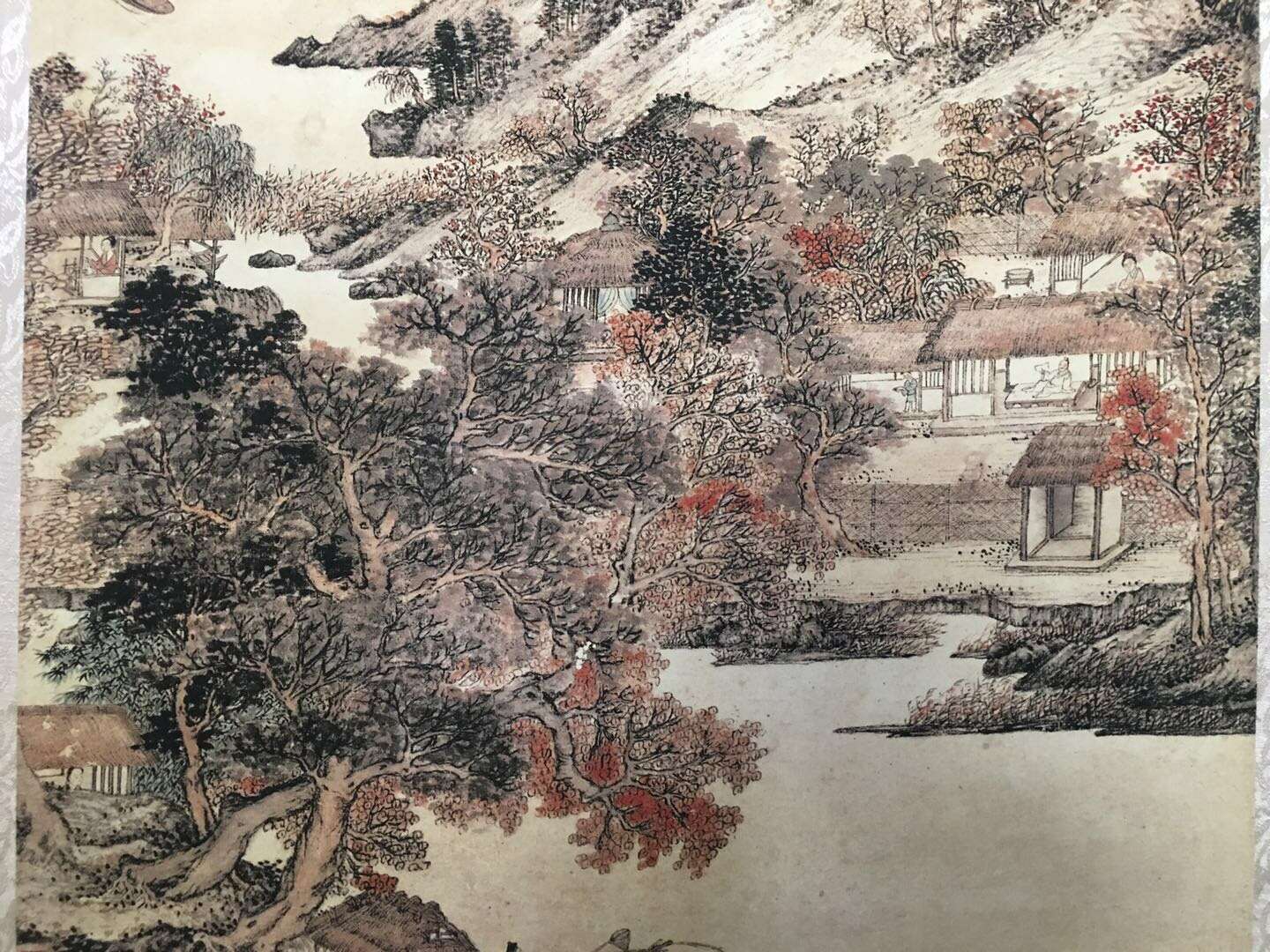 元王蒙款作品【秋山草堂图】宣纸临摹卷轴字画一幅画