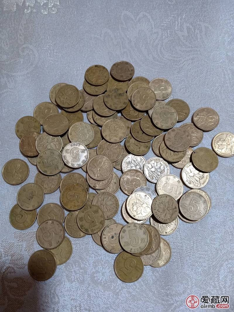 流通品荷花五角硬币500枚
