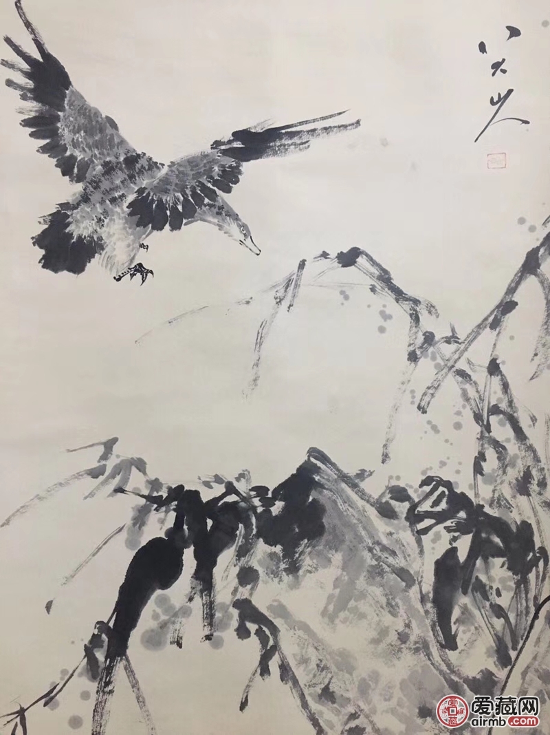 【八大山人】花鸟画,四尺手绘作