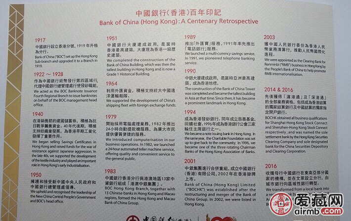 2017年中国银行香港百年华诞