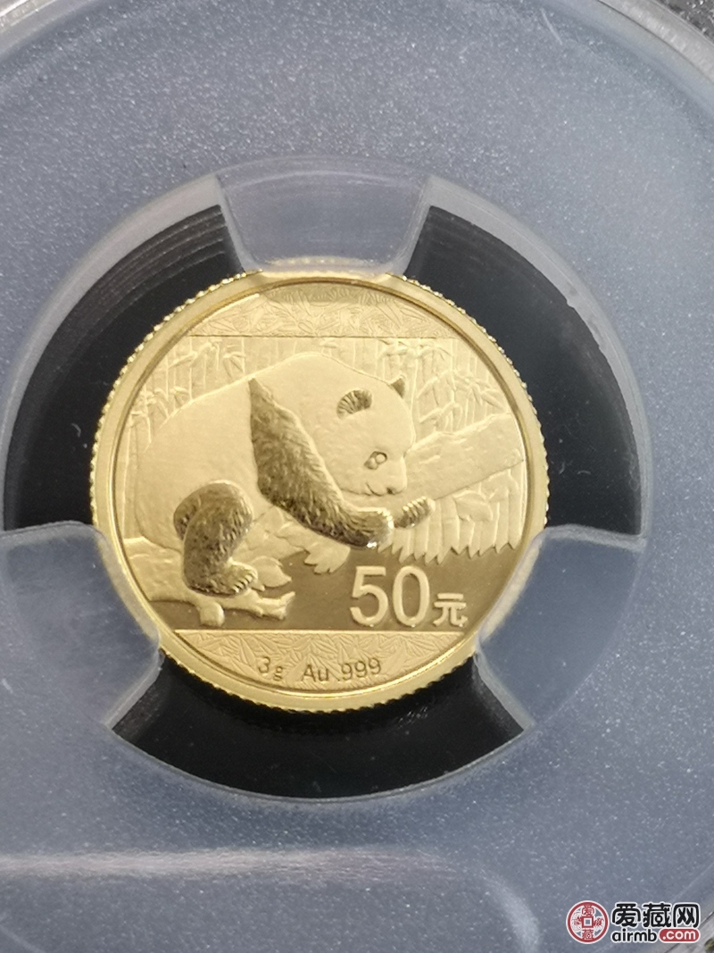 2016年3克熊猫金币,天印评