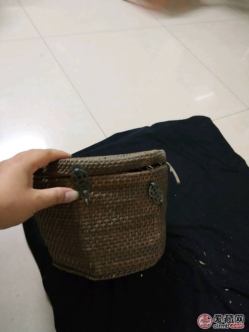 特价老物件 老藤编工艺 清代红