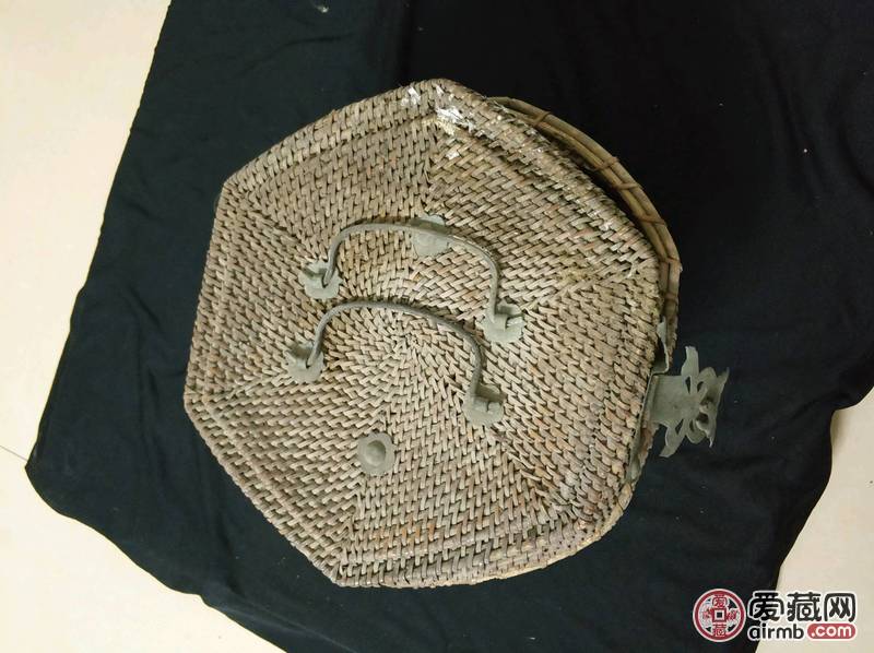 特价老物件 老藤编工艺 清代红