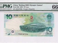 2008港币奥运钞20价格
