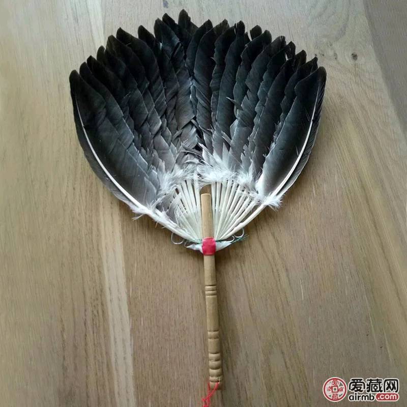 大型鹅毛扇孔明扇工艺品直径40