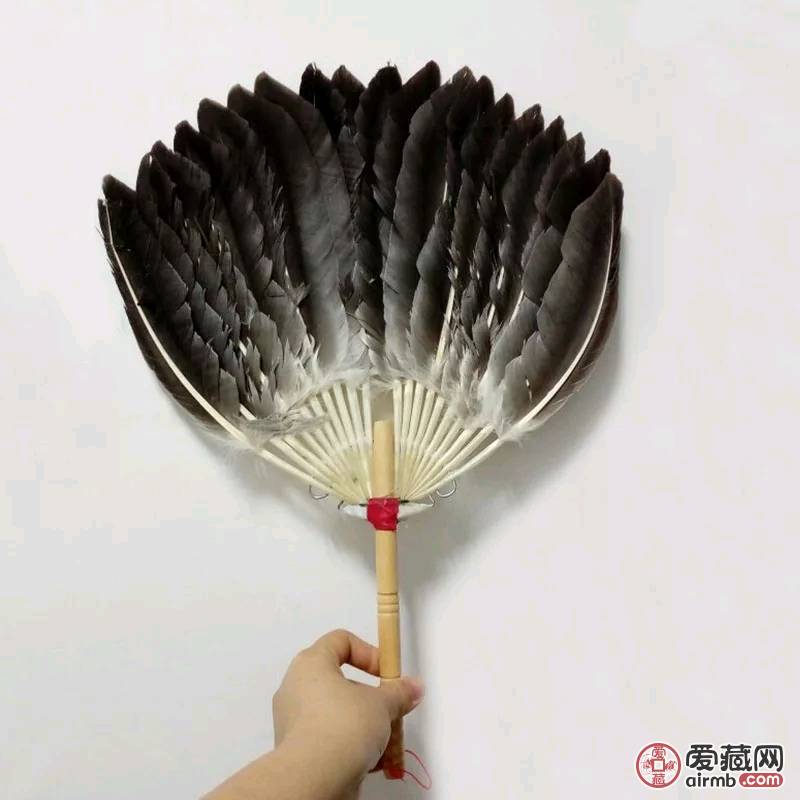 大型鹅毛扇孔明扇工艺品直径40