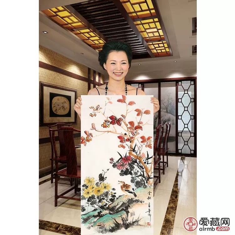 董卿款金秋图作品作者董卿创作年代真假_图片_价格_评级-书画篆刻-爱