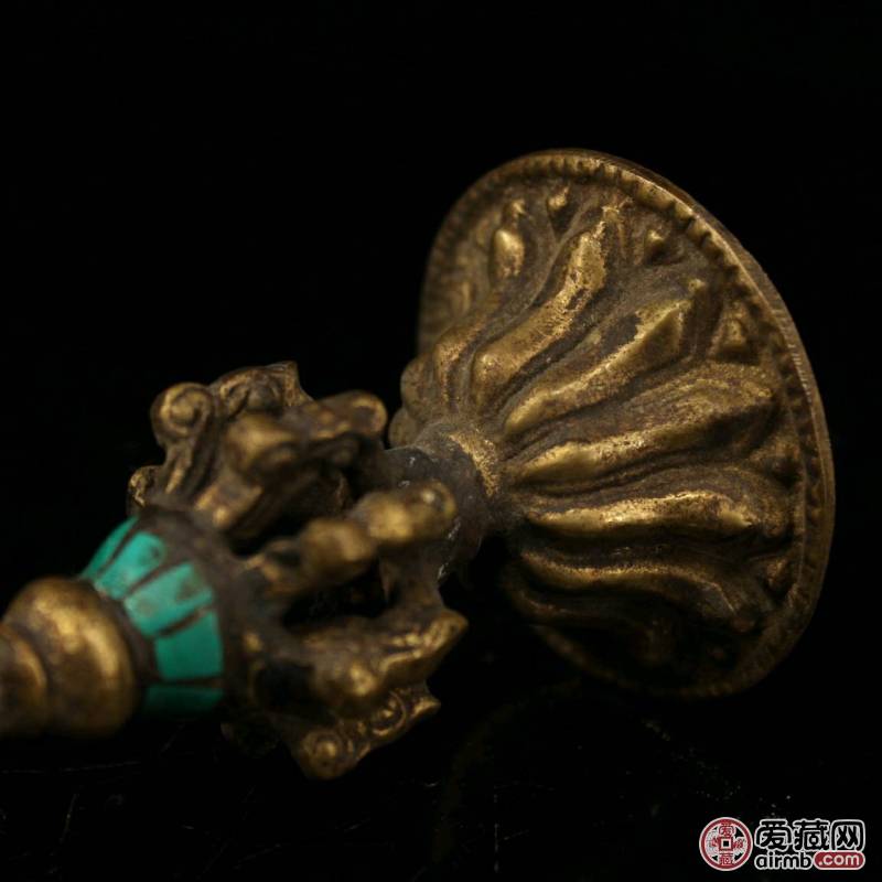 西藏老纯铜纯手工打造镶嵌宝石藏