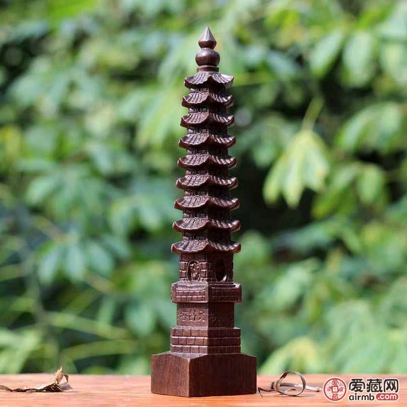 大型黑檀木木雕木塔高22厘米