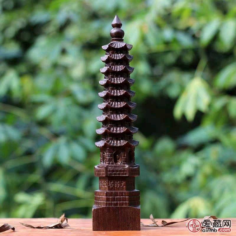 大型黑檀木木雕木塔高22厘米