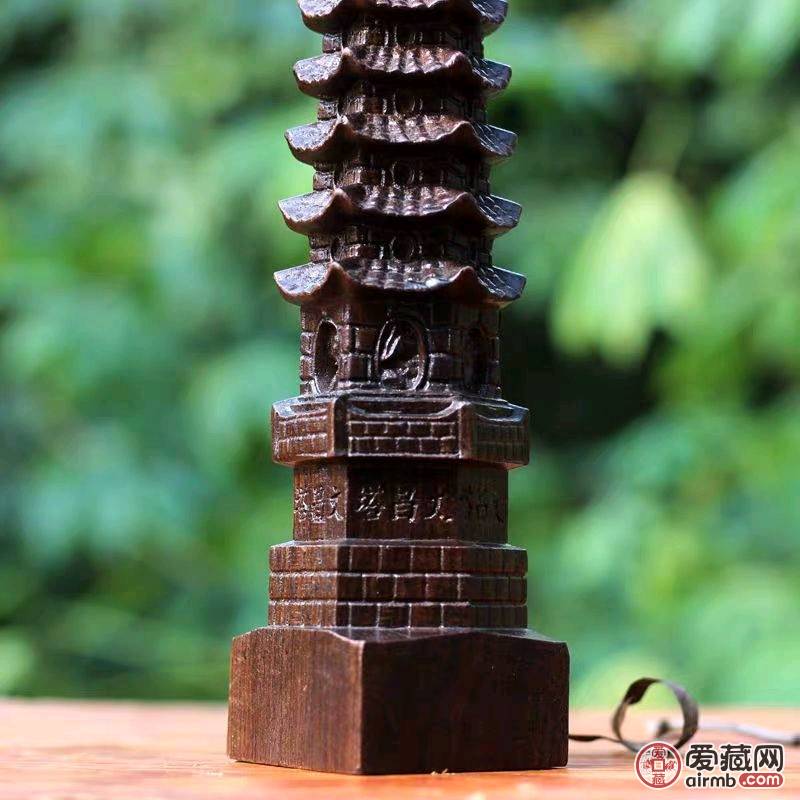 大型黑檀木木雕木塔高22厘米