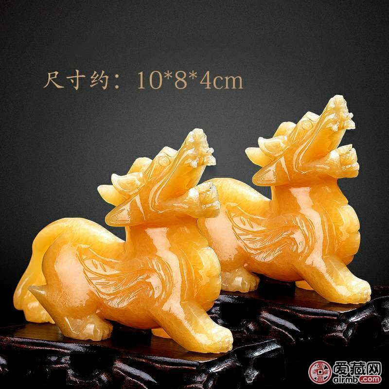 天然開光黄玉貔貅摆件<br /