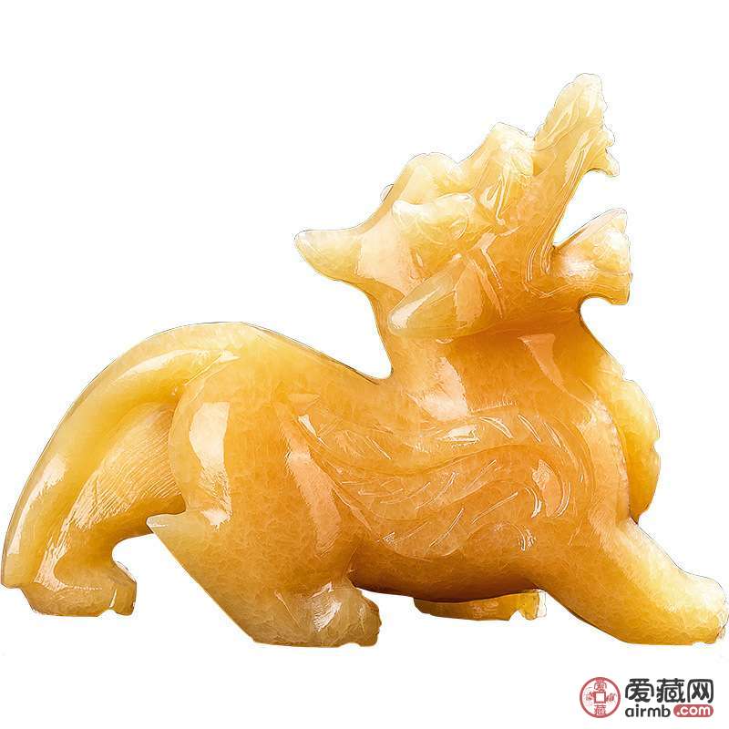 天然開光黄玉貔貅摆件<br /
