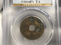 雍正通宝背宝泉双点通大样
