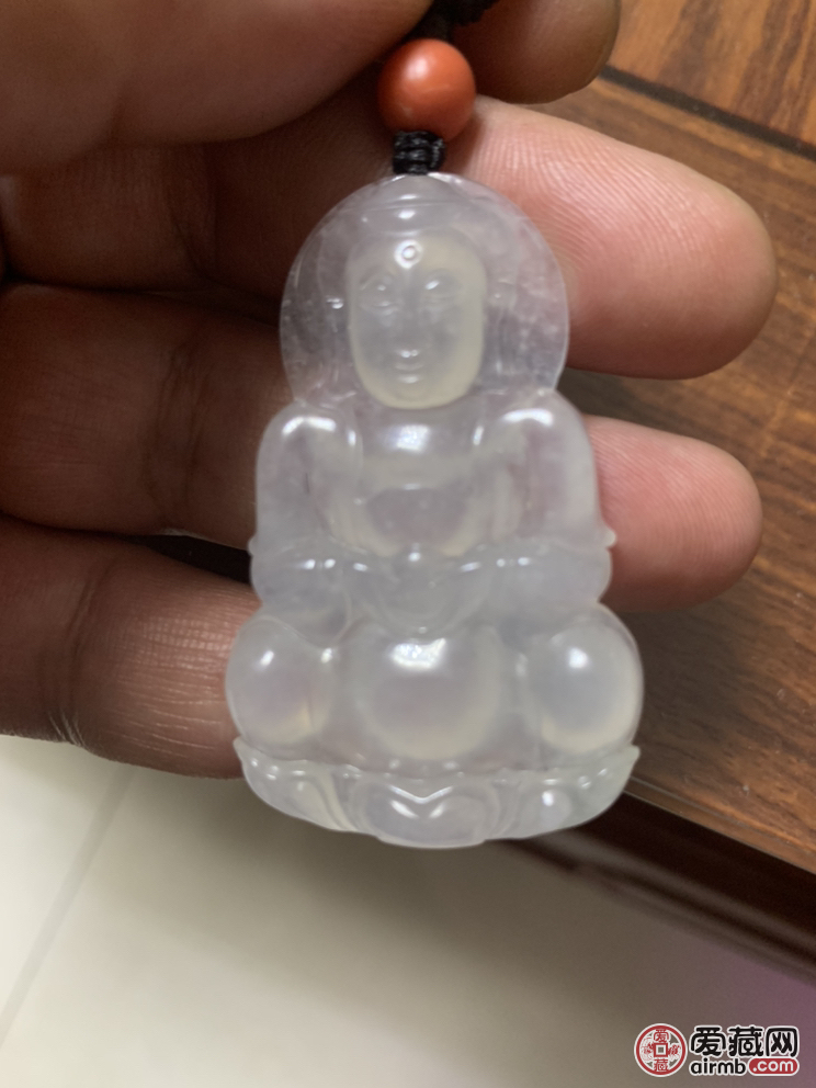 观音翡翠吊坠挂件出售！木那雪花