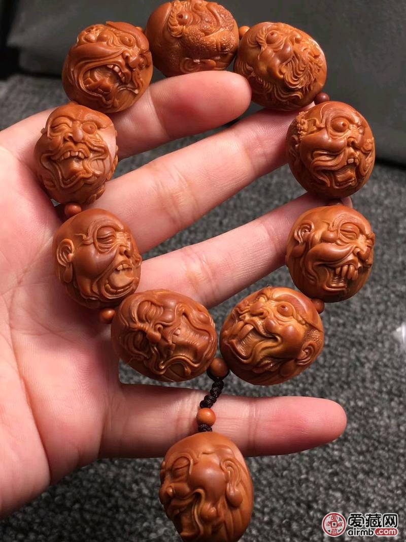 橄榄核十八罗汉手串 苏工精品