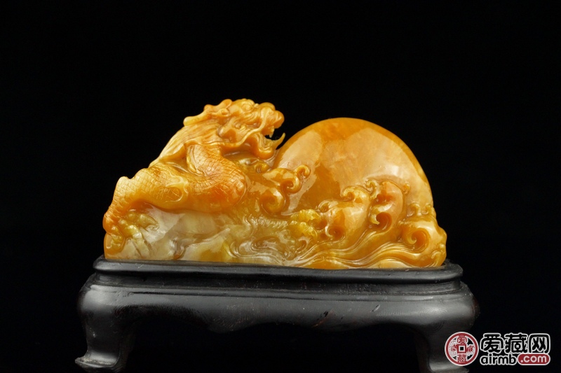 龙腾摆件，田黄摆件，老矿田黄冻