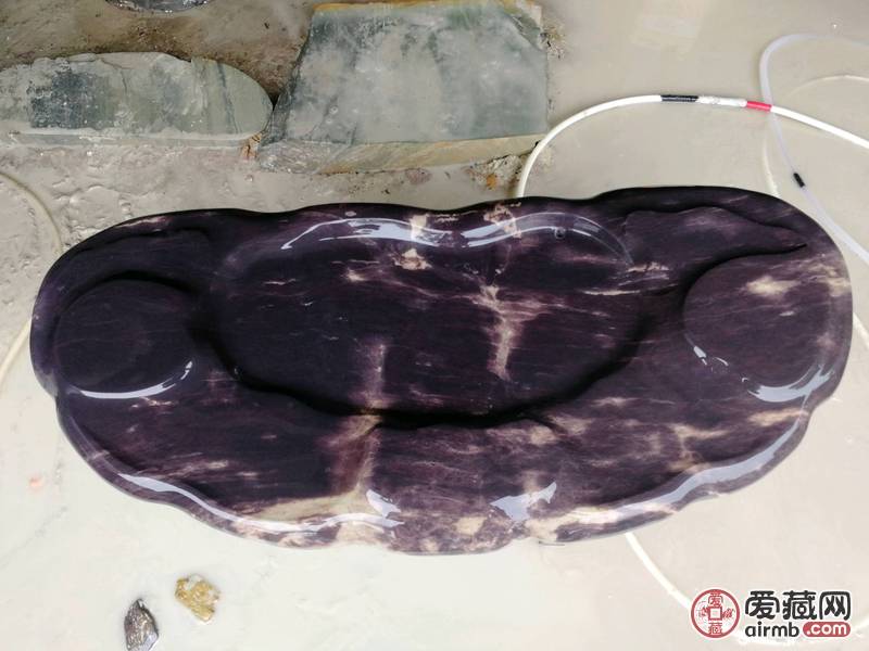 肇庆端砚茶盘，老料北岭宋坑，高
